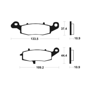 Plaquettes de Frein Arrière Tecnium MR386 KAWASAKI VULCAN 1500 CLASSIC TOURER FI 00-03